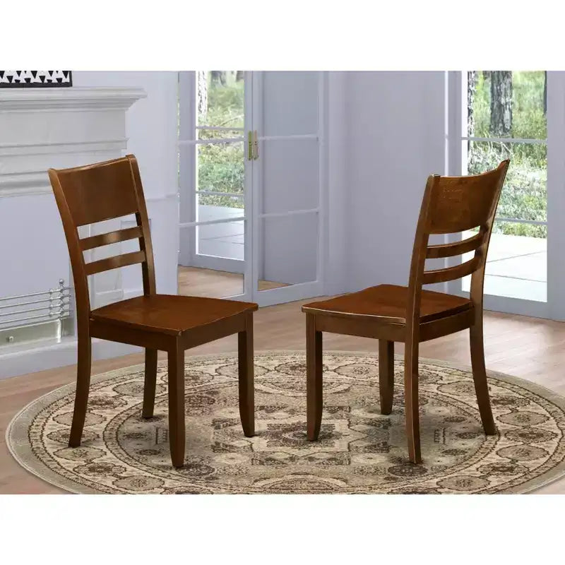 HomeStock Silla de comedor Mediterranean Mingle con asiento de madera, juego de 2