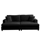 Mjkone Sillón Chaise Oversized para Interiores, Sofá Moderno Tapizado en Pana de 85 Pulgadas de Ancho con 2 Otomanas Móviles, Cómodo Sofá Perezoso