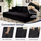 Mjkone Sillón Chaise Oversized para Interiores, Sofá Moderno Tapizado en Pana de 85 Pulgadas de Ancho con 2 Otomanas Móviles, Cómodo Sofá Perezoso
