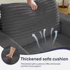 Mjkone Sillón Chaise Oversized para Interiores, Sofá Moderno Tapizado en Pana de 85 Pulgadas de Ancho con 2 Otomanas Móviles, Cómodo Sofá Perezoso