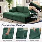 Mjkone Sillón Chaise Oversized para Interiores, Sofá Moderno Tapizado en Pana de 85 Pulgadas de Ancho con 2 Otomanas Móviles, Cómodo Sofá Perezoso