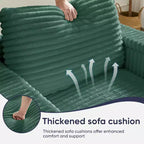 Mjkone Sillón Chaise Oversized para Interiores, Sofá Moderno Tapizado en Pana de 85 Pulgadas de Ancho con 2 Otomanas Móviles, Cómodo Sofá Perezoso