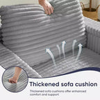 Mjkone Sillón Chaise Oversized para Interiores, Sofá Moderno Tapizado en Pana de 85 Pulgadas de Ancho con 2 Otomanas Móviles, Cómodo Sofá Perezoso
