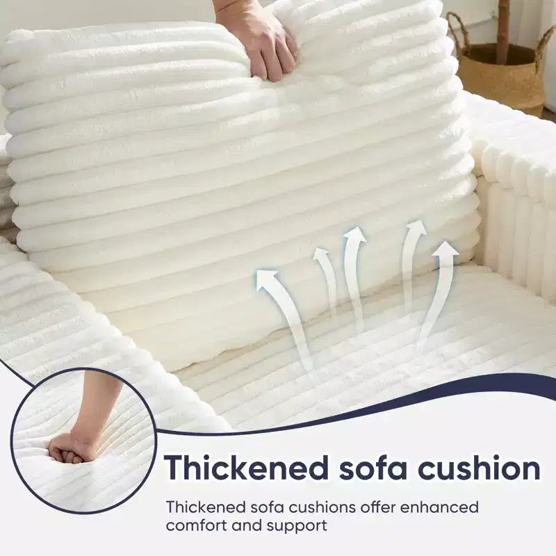 Mjkone Sillón Chaise Oversized para Interiores, Sofá Moderno Tapizado en Pana de 85 Pulgadas de Ancho con 2 Otomanas Móviles, Cómodo Sofá Perezoso