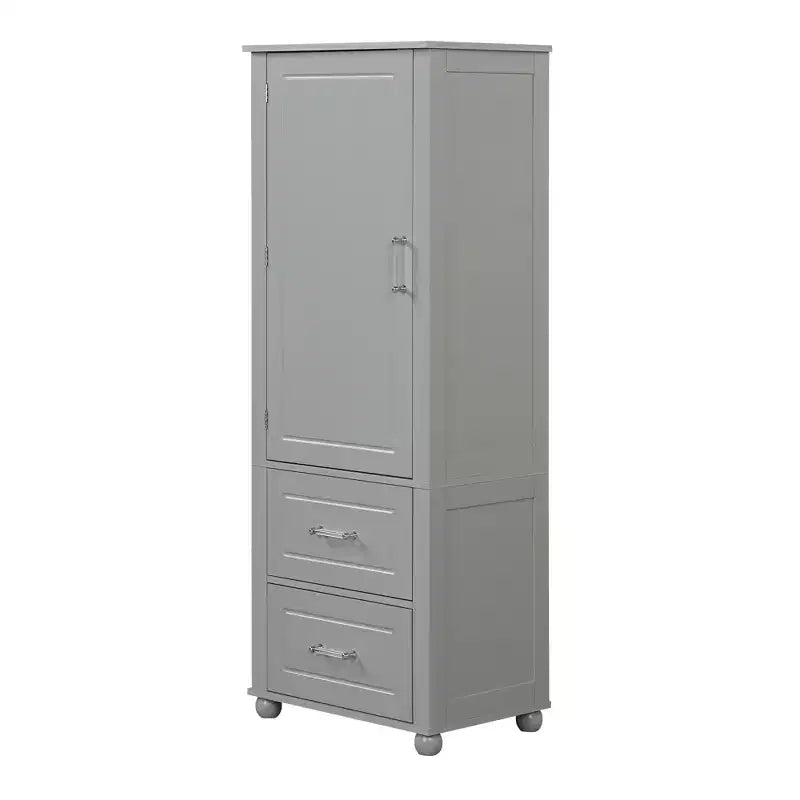 Whisen Mueble Alto de Almacenamiento para Baño, Armario Independiente con Dos Cajones y Estante Ajustable