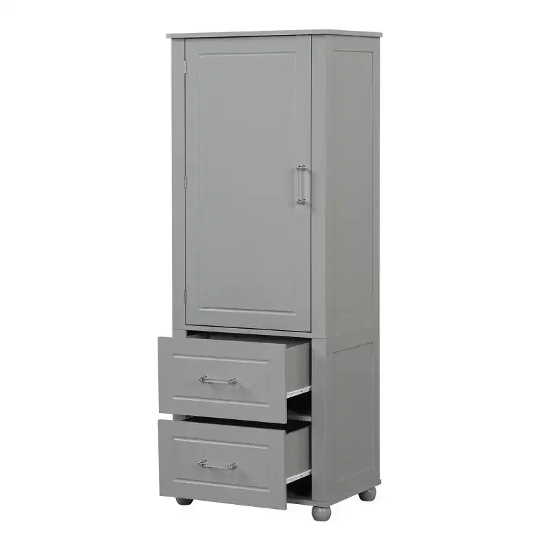 Whisen Mueble Alto de Almacenamiento para Baño, Armario Independiente con Dos Cajones y Estante Ajustable