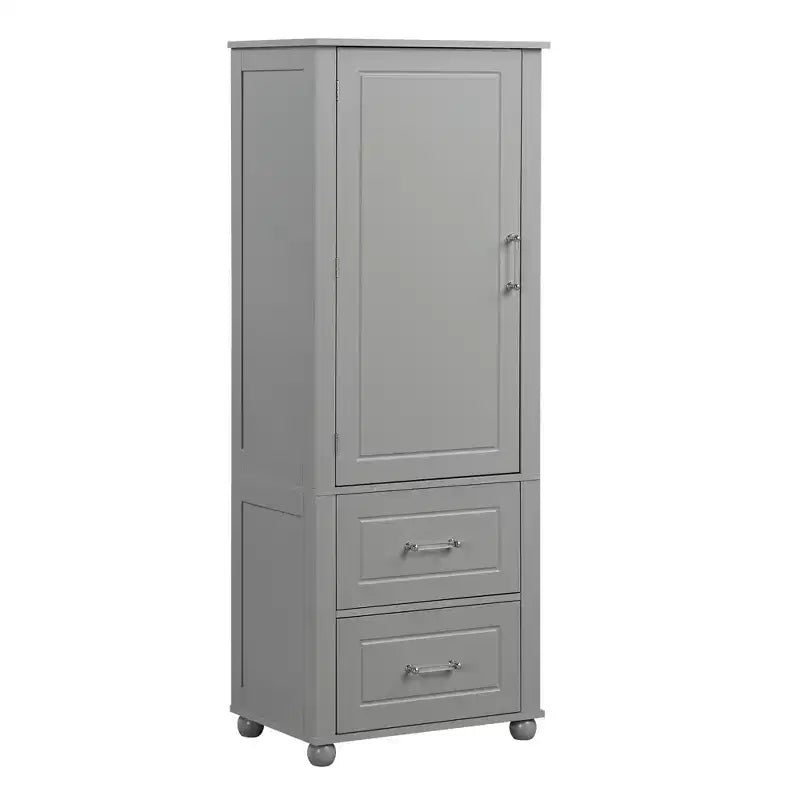 Whisen Mueble Alto de Almacenamiento para Baño, Armario Independiente con Dos Cajones y Estante Ajustable