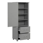 Whisen Mueble Alto de Almacenamiento para Baño, Armario Independiente con Dos Cajones y Estante Ajustable