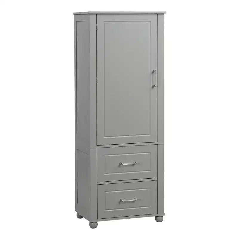 Whisen Mueble Alto de Almacenamiento para Baño, Armario Independiente con Dos Cajones y Estante Ajustable