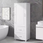 Whisen Mueble Alto de Almacenamiento para Baño, Armario Independiente con Dos Cajones y Estante Ajustable