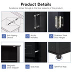 Whisen Mueble Alto de Almacenamiento para Baño, Armario Independiente con Dos Cajones y Estante Ajustable
