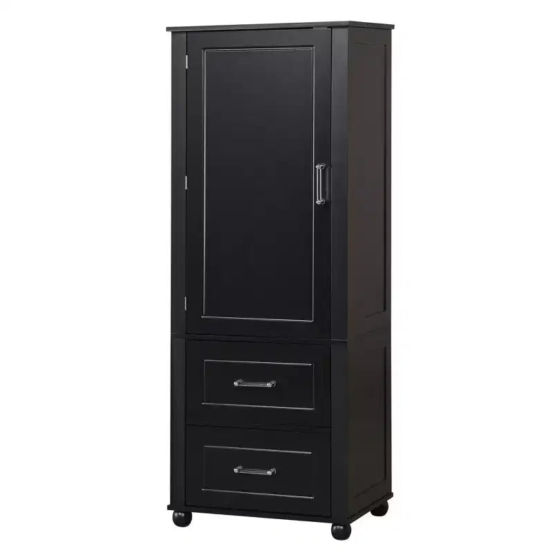 Whisen Mueble Alto de Almacenamiento para Baño, Armario Independiente con Dos Cajones y Estante Ajustable