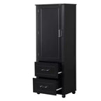 Whisen Mueble Alto de Almacenamiento para Baño, Armario Independiente con Dos Cajones y Estante Ajustable