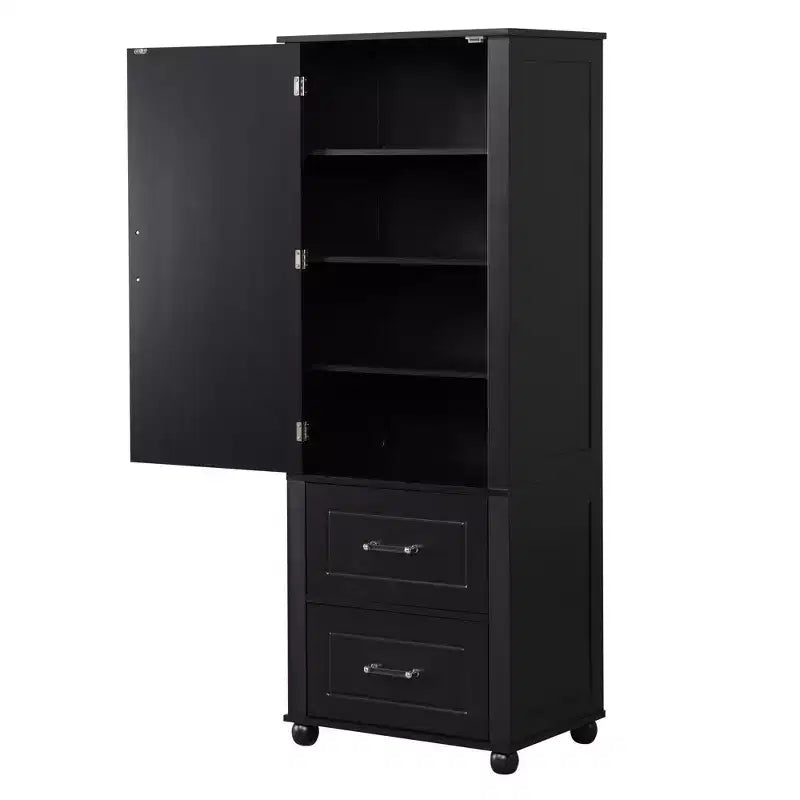 Whisen Mueble Alto de Almacenamiento para Baño, Armario Independiente con Dos Cajones y Estante Ajustable