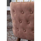Roundhill Furniture Nevis Taburete de mostrador moderno de mediados de siglo de cuero sintético con ribete capitoné de cabeza de clavo, rosa, juego de 2
