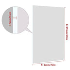 Espejo de baño moderno con marco blanco de 48x32: extragrande, de aluminio, para montar en la pared, vertical/horizontal