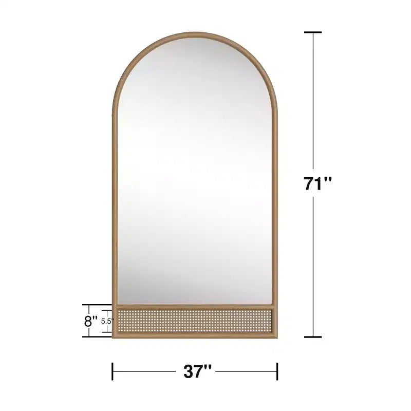 Espejo de cuerpo entero de madera maciza marrón con borde recto 180x93x4cm