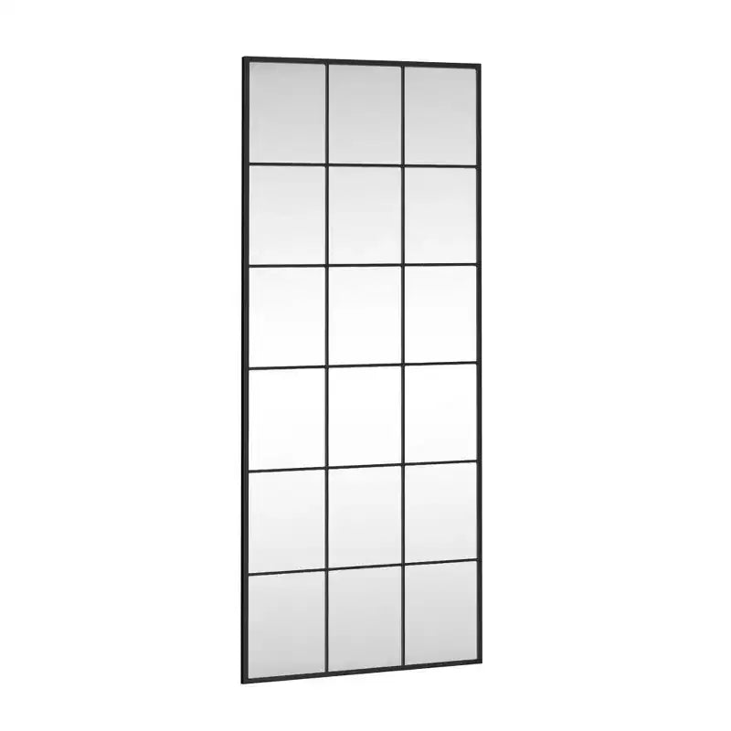 Espejo Rectangular con Marco de Celosía de Hierro Forjado - Negro 176x76x2.7cm