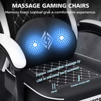Silla ergonómica Hoffree de piel para juegos y masajes, para oficina, PC, con reposapiés y ajustable