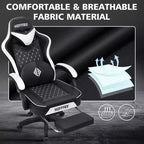 Silla ergonómica Hoffree de piel para juegos y masajes, para oficina, PC, con reposapiés y ajustable