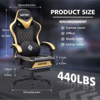 Silla ergonómica Hoffree de piel para juegos y masajes, para oficina, PC, con reposapiés y ajustable