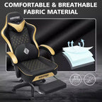 Silla ergonómica Hoffree de piel para juegos y masajes, para oficina, PC, con reposapiés y ajustable