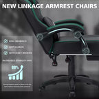 Silla ergonómica Hoffree de piel para juegos y masajes, para oficina, PC, con reposapiés y ajustable