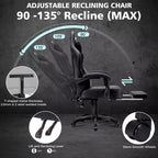 Silla ergonómica Hoffree de piel para juegos y masajes, para oficina, PC, con reposapiés y ajustable
