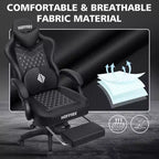 Silla ergonómica Hoffree de piel para juegos y masajes, para oficina, PC, con reposapiés y ajustable