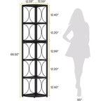 Estantería esquinera alta Lantine de 66.92 pulgadas, estantería de 6 niveles rústica para libros y almacenamiento