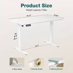 Mesa ergonómica de altura ajustable con soporte metálico en forma de T, estaciones de trabajo de ordenador modernas