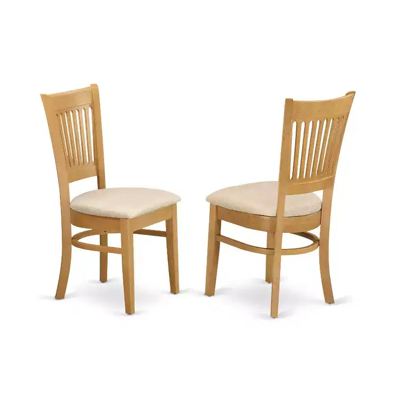 Juego de comedor de mesa y sillas de madera dura asiática, acabado roble