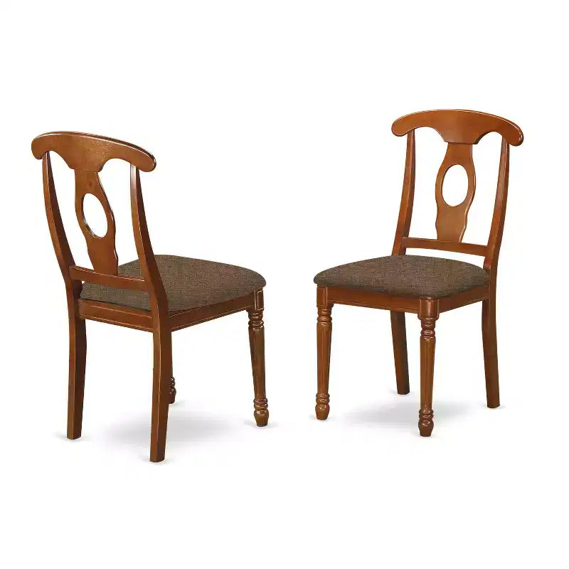 Juego de comedor tradicional con mesa con extensión y sillas de comedor pequeñas