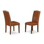 Juego de comedor HomeStock de 5 piezas con mesa Parsons de cocina, color marrón