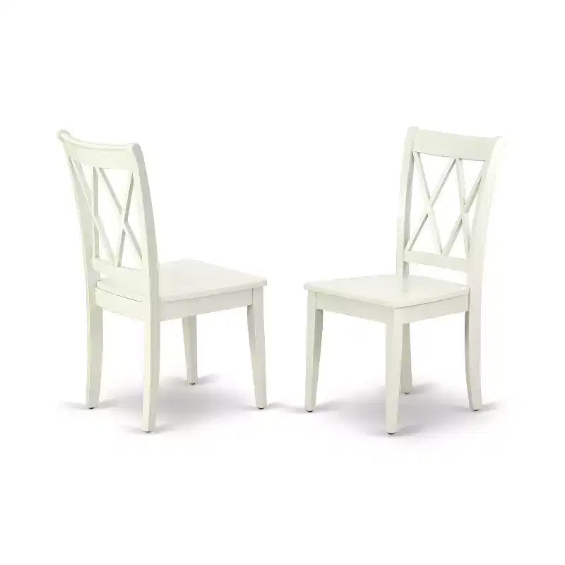 Juego de muebles de comedor HomeStock de 6 piezas, mesa rectangular y sillas, blanco lino