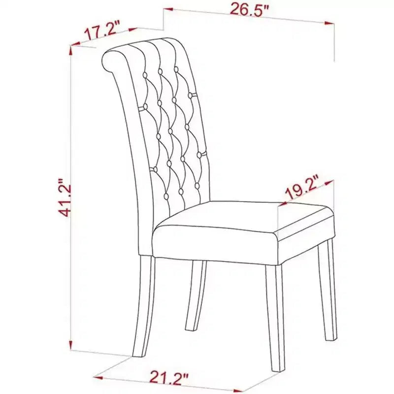 Juego de mesa de cocina HomeStock de 7 piezas, sillas Parson en lino blanco