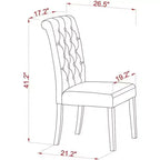 Juego de mesa de cocina HomeStock de 7 piezas, sillas Parson en lino blanco