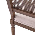 Christopher Knight Home Sillas de comedor tapizadas de madera y mimbre estilo rústico francés Brownell (Juego de 4)