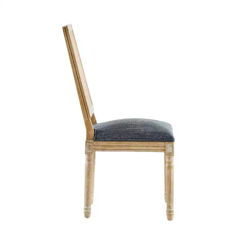 Christopher Knight Home Sillas de comedor tapizadas de madera y mimbre estilo rústico francés Brownell (Juego de 4)