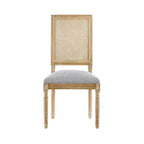 Christopher Knight Home Sillas de comedor tapizadas de madera y mimbre estilo rústico francés Brownell (Juego de 4)