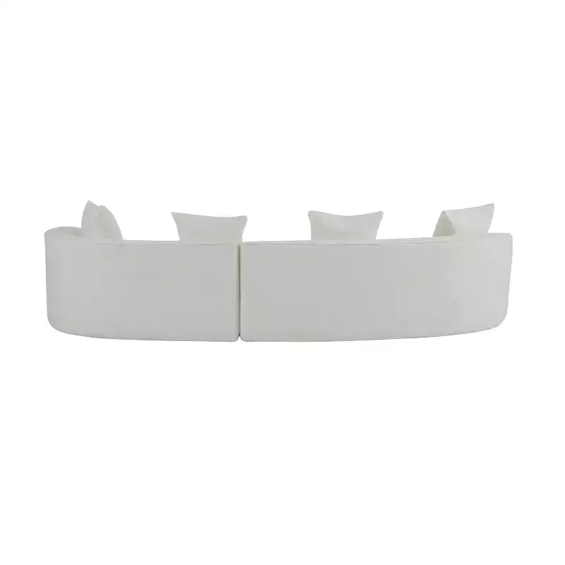 Christopher Knight Home Hailey Sofá seccional curvo moderno tapizado en bouclé de 126" y 5 plazas con almohadas