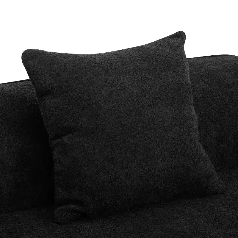 Christopher Knight Home Hailey Sofá seccional curvo moderno tapizado en bouclé de 126" y 5 plazas con almohadas