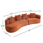 Christopher Knight Home Hailey Sofá seccional curvo moderno tapizado en bouclé de 126" y 5 plazas con almohadas