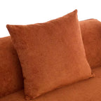Christopher Knight Home Hailey Sofá seccional curvo moderno tapizado en bouclé de 126" y 5 plazas con almohadas