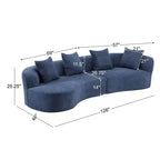 Christopher Knight Home Hailey Sofá seccional curvo moderno tapizado en bouclé de 126" y 5 plazas con almohadas