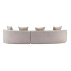 Christopher Knight Home Hailey Sofá seccional curvo moderno tapizado en bouclé de 126" y 5 plazas con almohadas