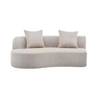 Christopher Knight Home Hailey Sofá seccional curvo moderno tapizado en bouclé de 126" y 5 plazas con almohadas