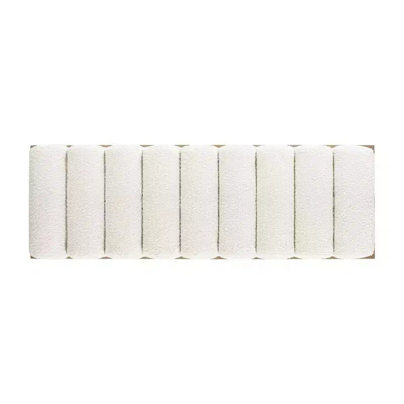 Jennifer Taylor Home Bella Banco de acento moderno tapizado de 52 pulgadas, boucle blanco marfil
