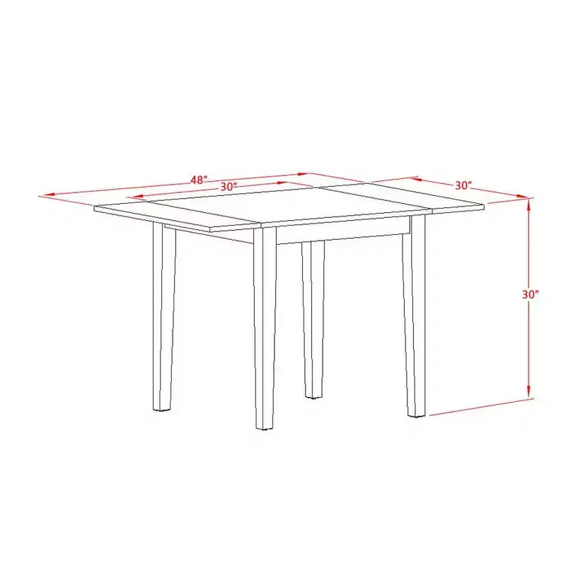 Mesa rectangular HomeStock de 30x48 con 2 alas abatibles