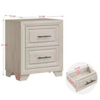 Juego de dormitorio de muebles de 5 piezas de madera natural antigua tamaño Queen - Cama, 2 cómodas, espejo y mesita de noche